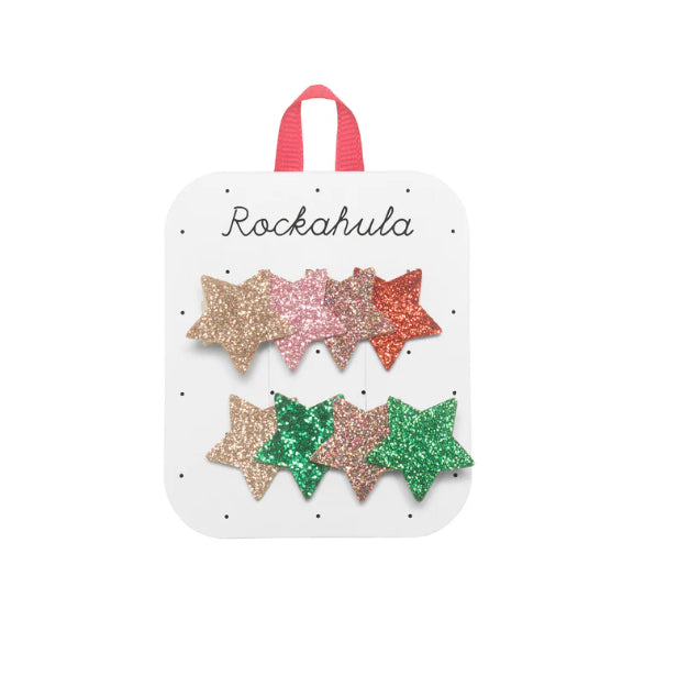 Jolly Glitter Star Clips