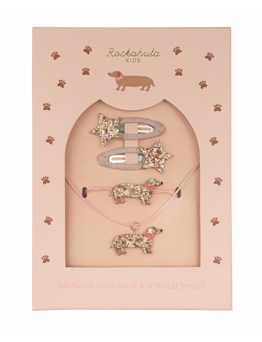 Sausage Dog Hair and Jewellery Set Rockahula