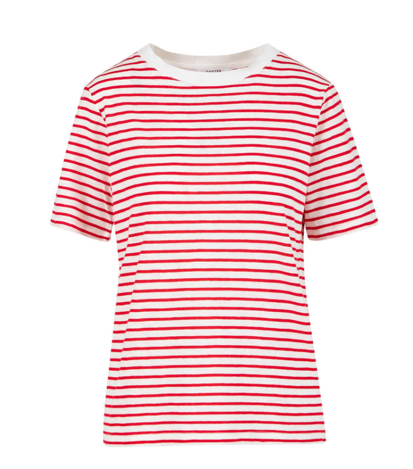 WHITE/RED STRIPE T-SHIRT