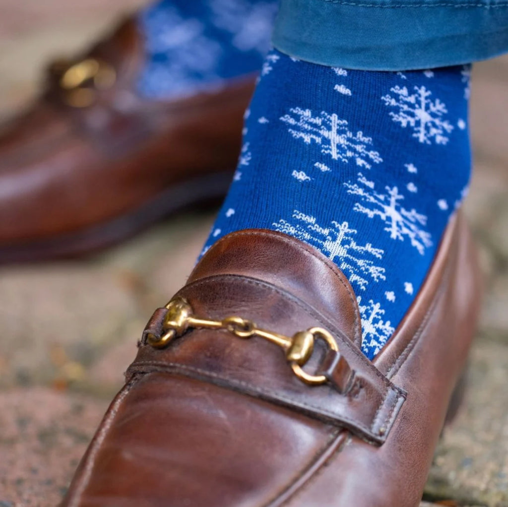 Snowflake Hanging Sock Decoration - 1 Pair of Bamboo Socks