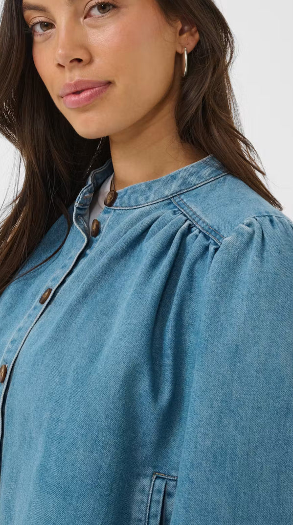 TERASZ SHIRT/JACKET - MEDIUM DENIM BLUE