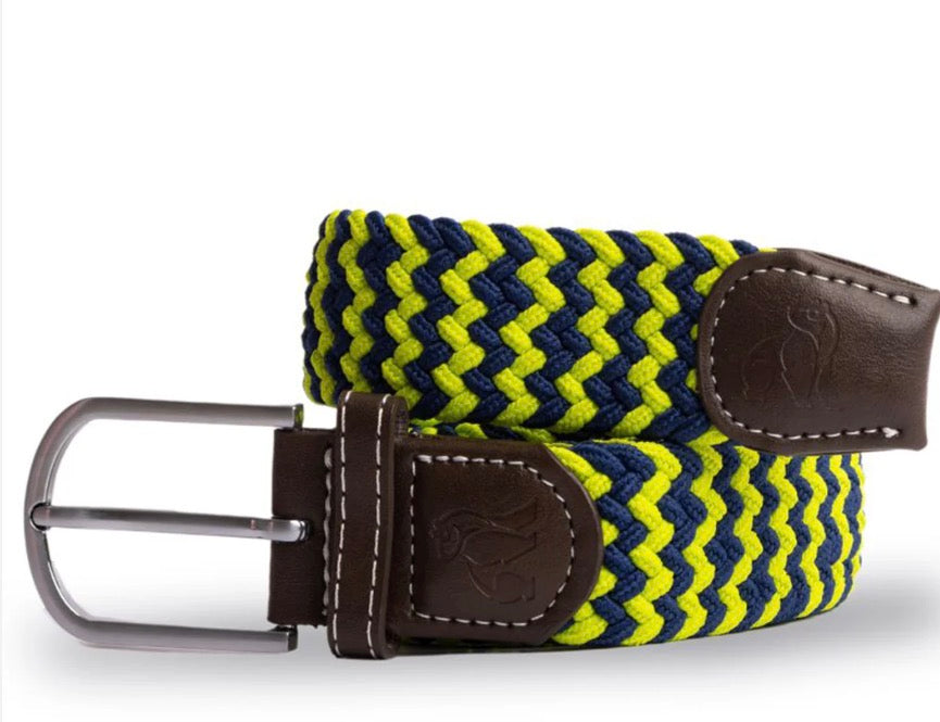 WOVEN BELT - LIME GREEN ZIGZAG