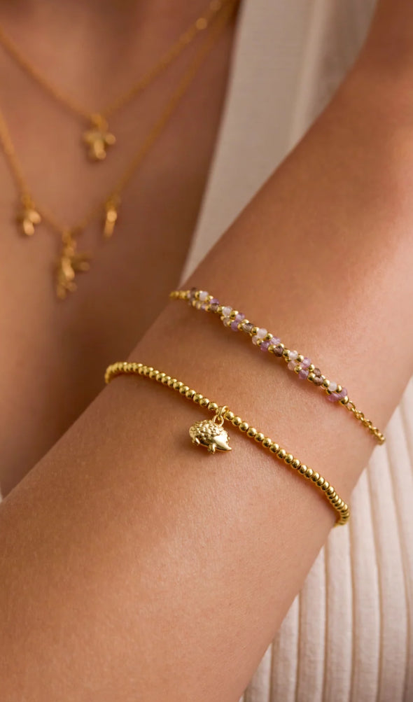 TWISTED GEMSTONE BEAD BRACELET