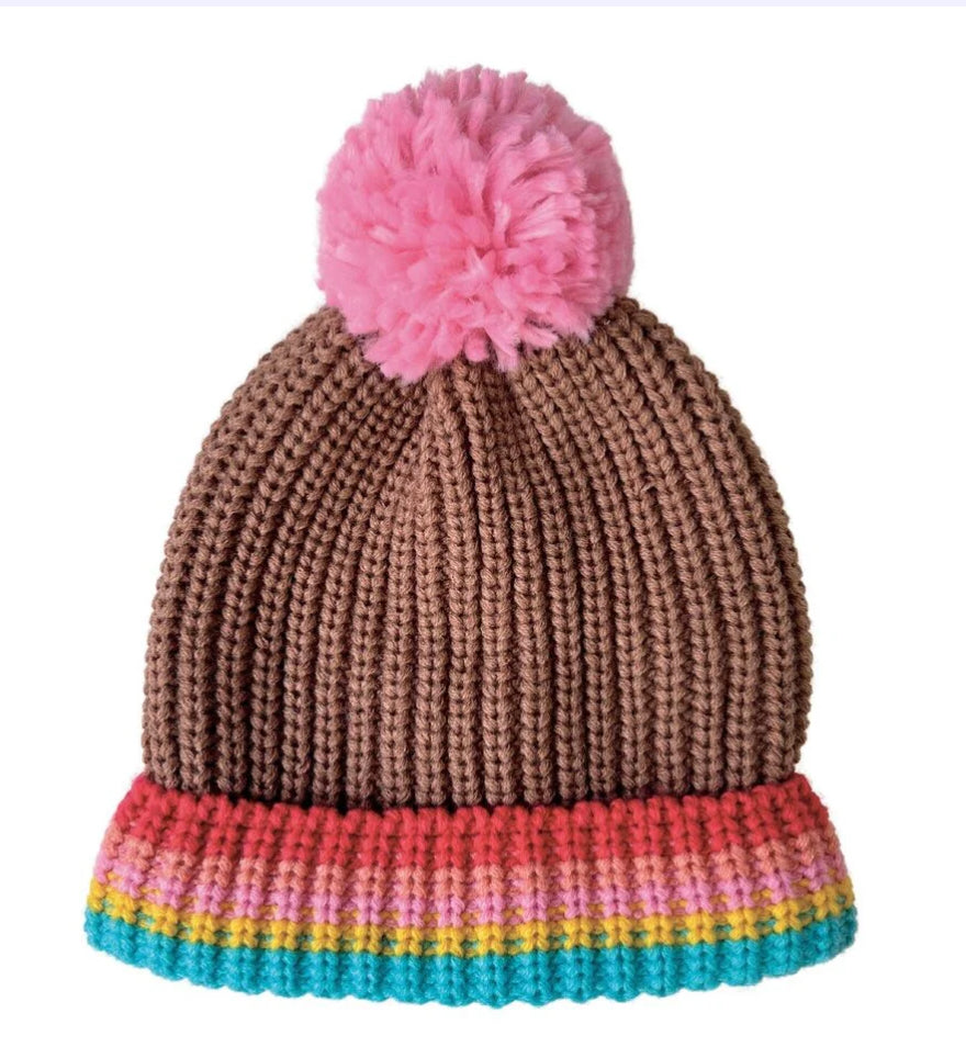 Rainbow Stripe Knitted Hat