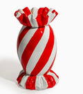 Large Red/White Striped Candy Vase