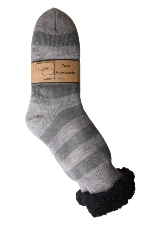 Stripe Fleece Lined Slipper Socks