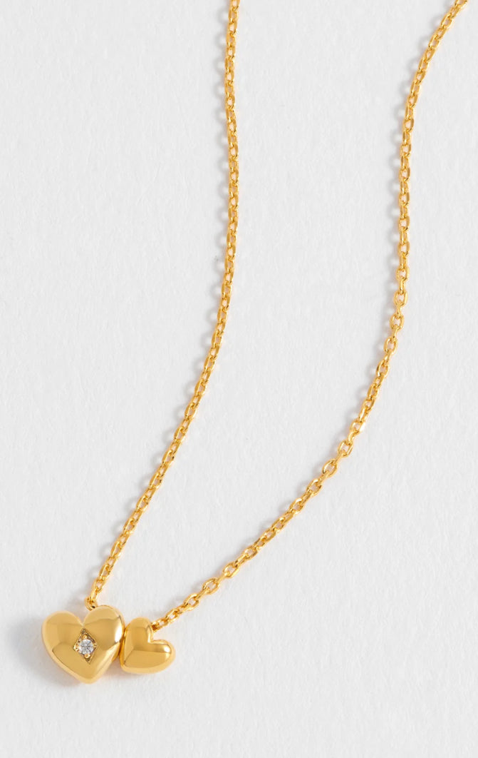 DOUBLE HEART CZ NECKLACE