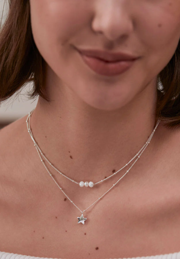 Beaded Chain Pearl Necklace