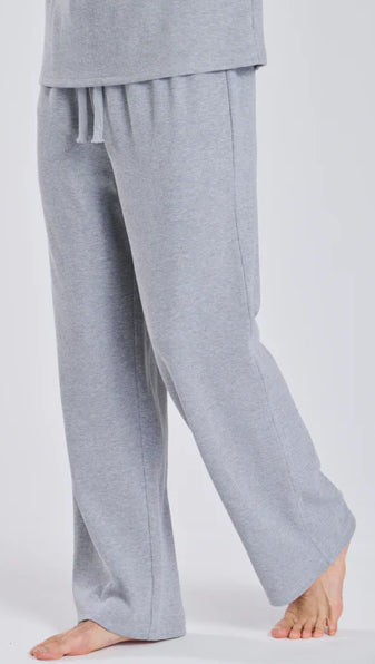 Mens Grey Waffle Lounge Hoodie and Straight Leg Pant Set