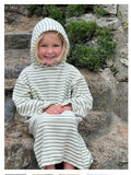 children’s Hooded towelling robe Ivory/thyme