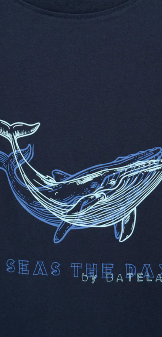 T-SHIRT WITH WHALE - SEAS THE DAY