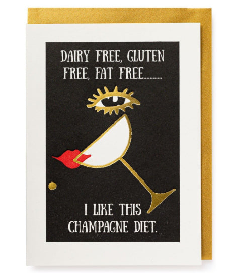 Champagne Diet Greeting Card