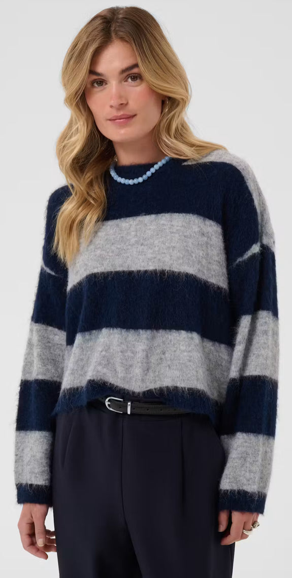TAYSIESZ NAVY/GREY MELANGE PULLOVER