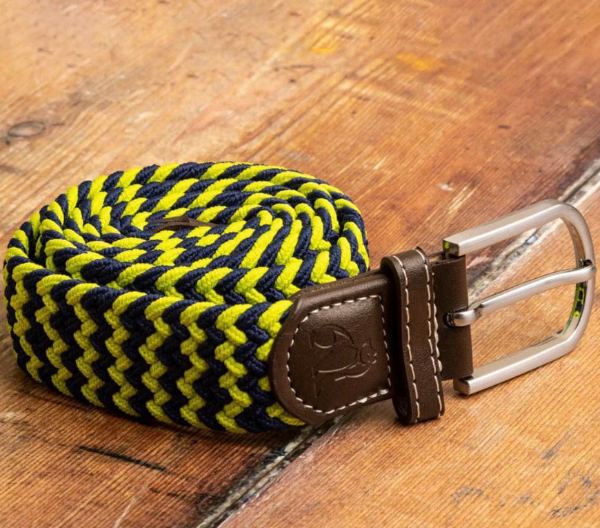 WOVEN BELT - LIME GREEN ZIGZAG