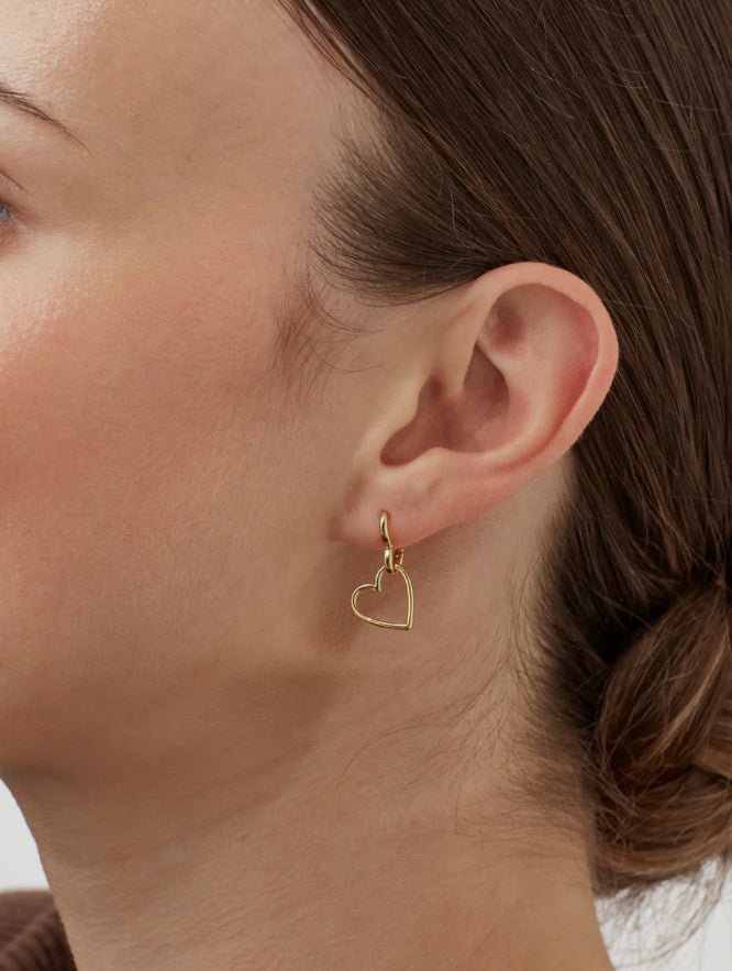 Double Heart Hoop Earrings