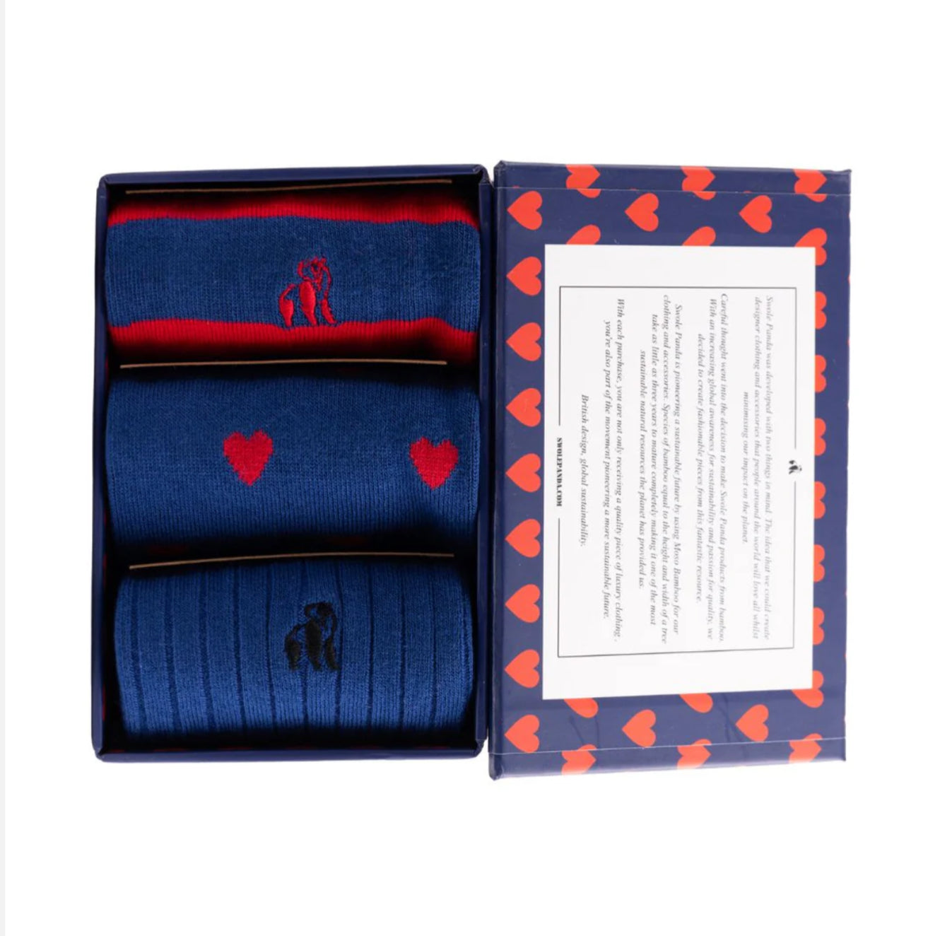 3 Pack Love Heart Sock Box