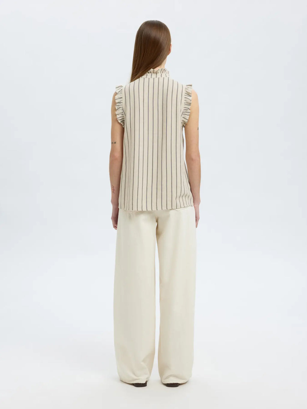 SLFVIVA SL RUFFLE STRIPED SUN TOP