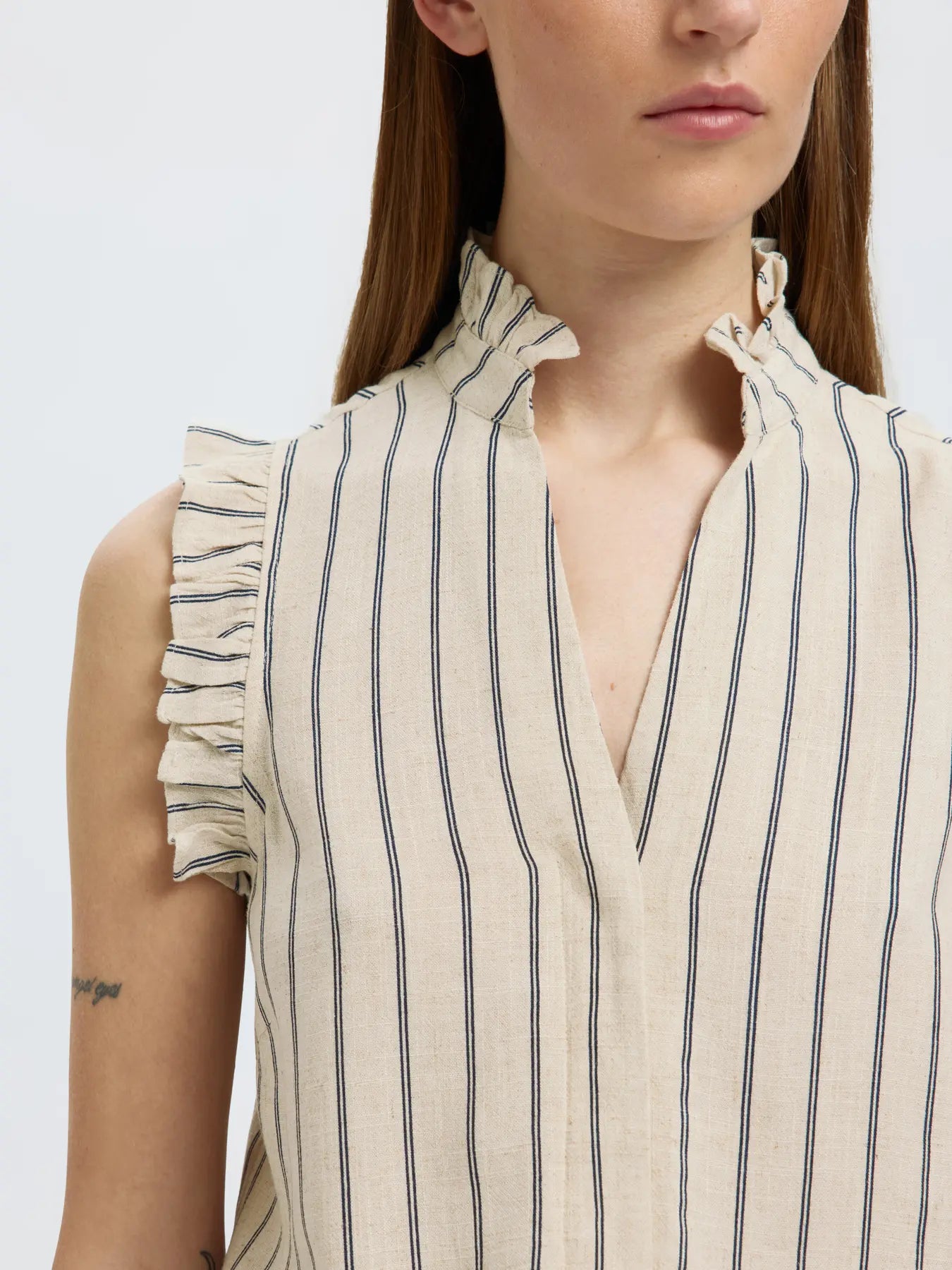 SLFVIVA SL RUFFLE STRIPED SUN TOP