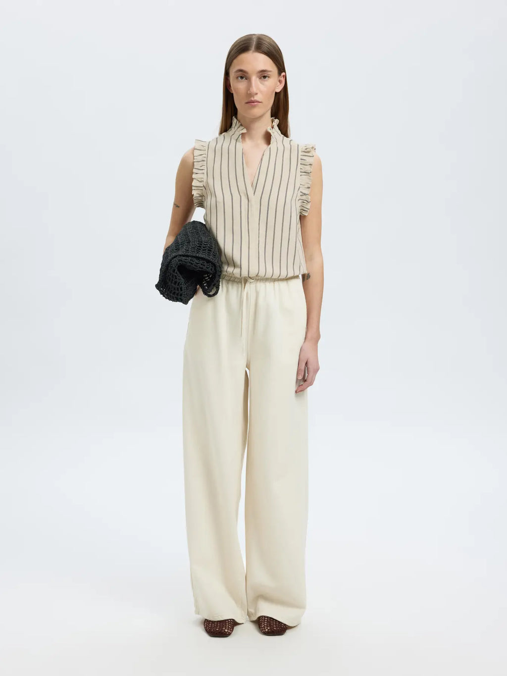 SLFVIVA SL RUFFLE STRIPED SUN TOP