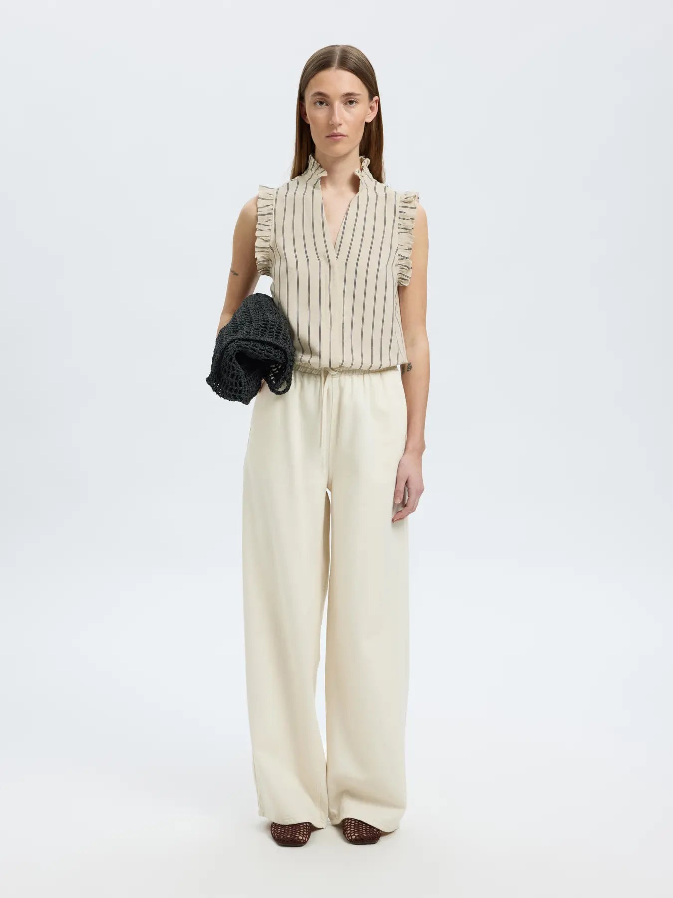 SLFVIVA SL RUFFLE STRIPED SUN TOP
