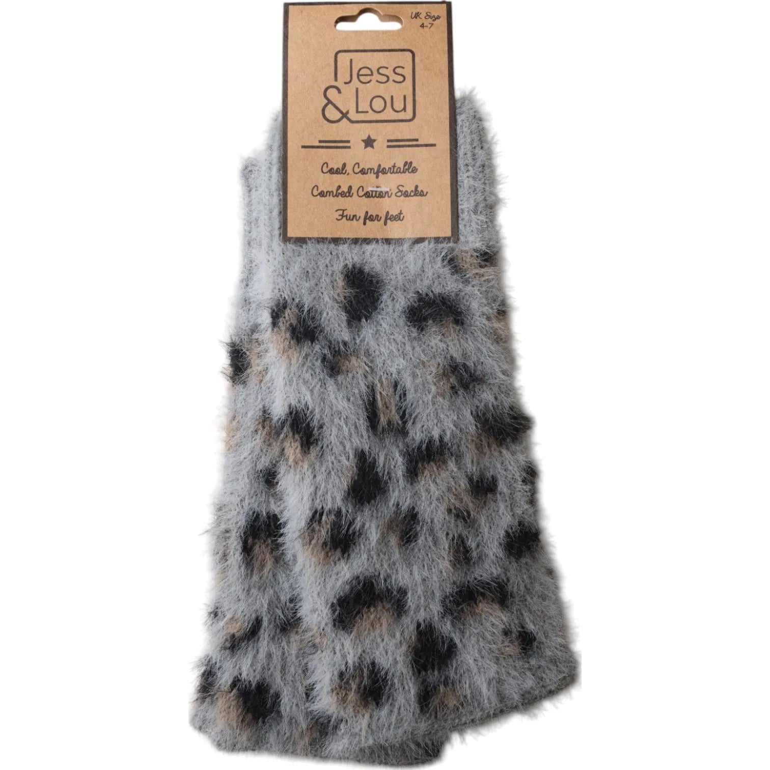 Fluffy Leopard Knit Fingerless Gloves