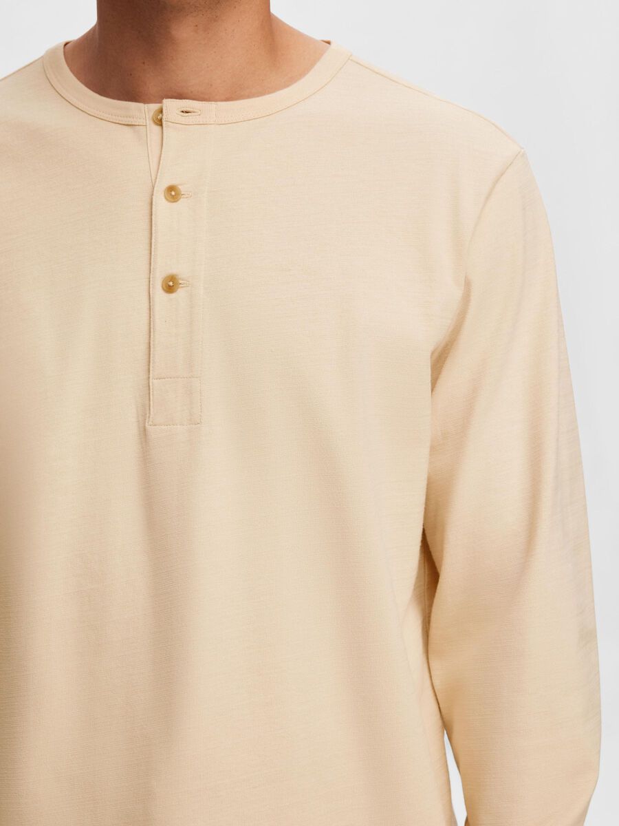 SLHPHILLIP HENLEY TOP - OATMEAL