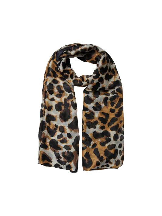 PcSaima Scarf - Black, Leopard