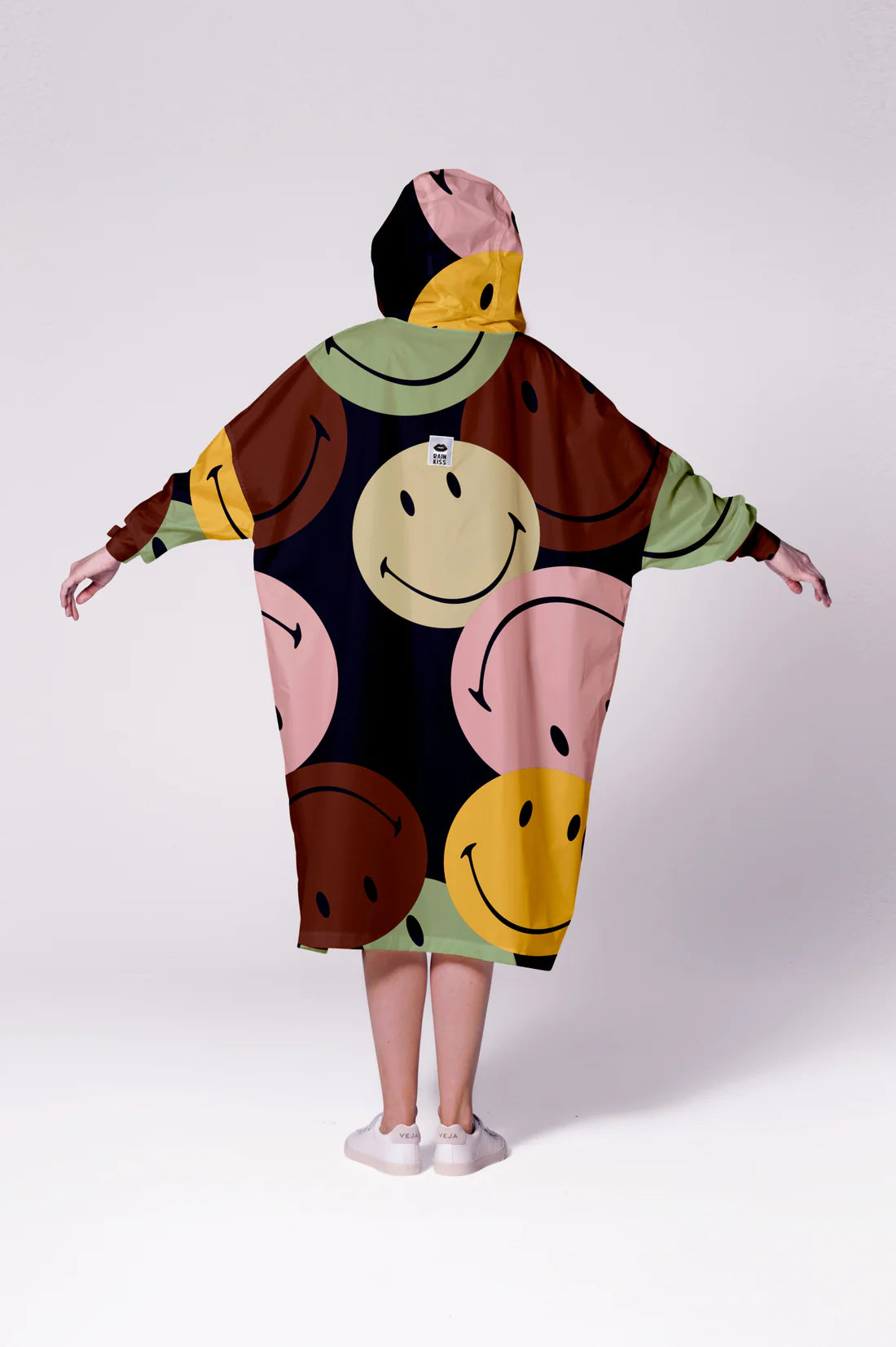 Retro Smiley Adult Poncho