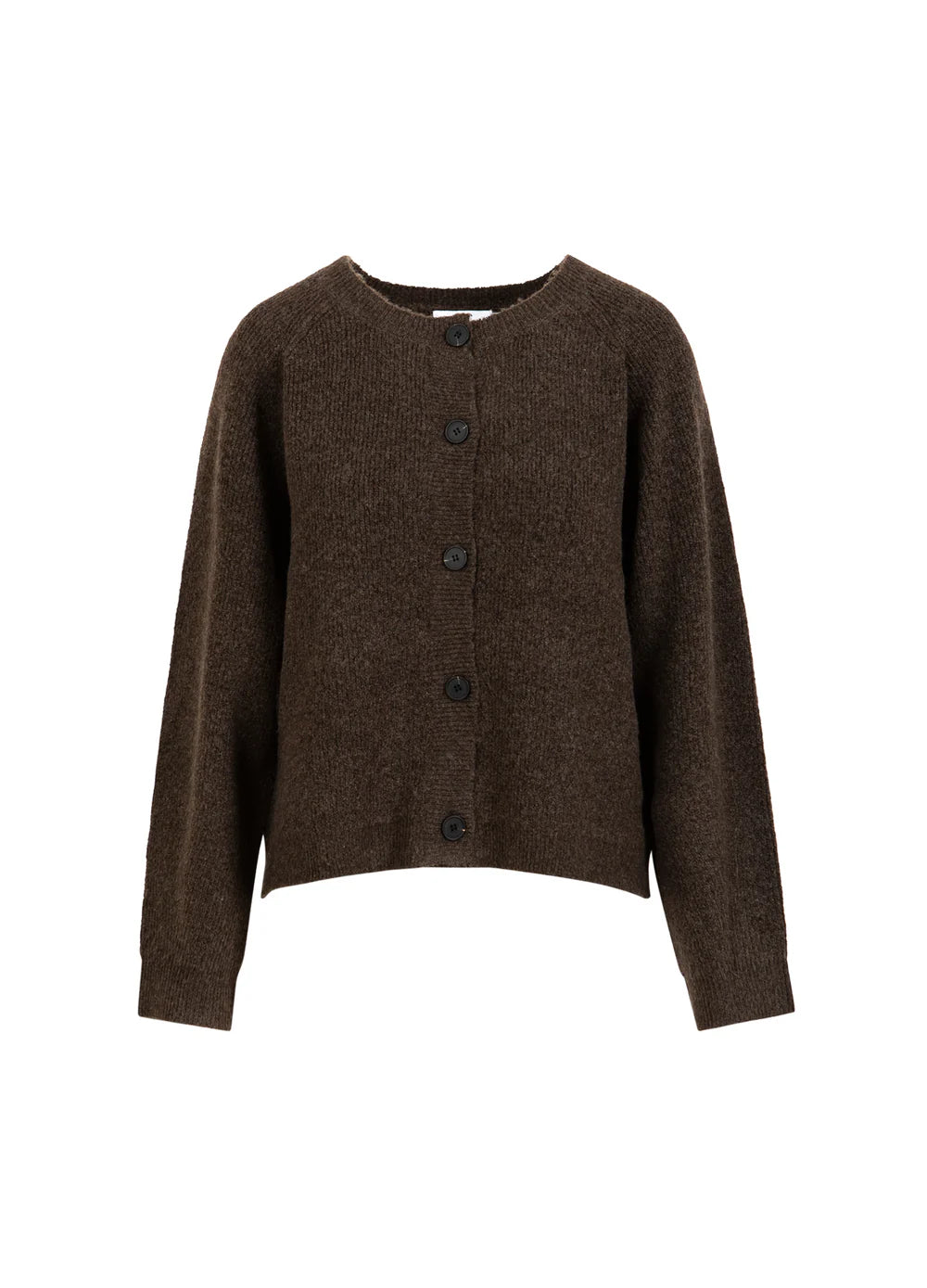 EMMA O-NECK CARDIGAN - CHOCOLATE