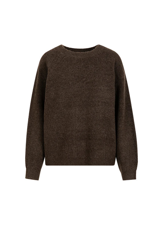 CC Heart EMMA O-Neck Sweater - Chocolate Melange