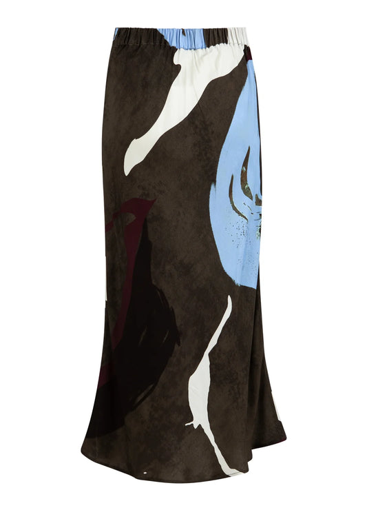 Shadow Graphic Print Skirt