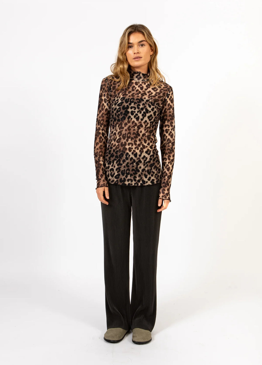 EVE MESH TURTLENECK - LEO PRINT