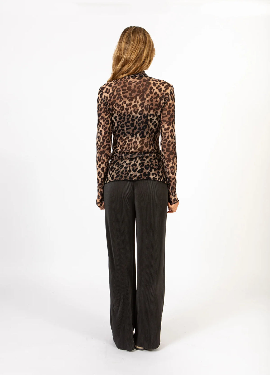 EVE MESH TURTLENECK - LEO PRINT