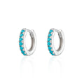 Huggie Earrings with Turquoise Stones
