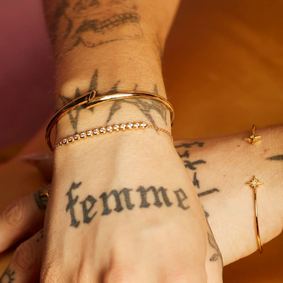 Lightening Bolt Open Bangle