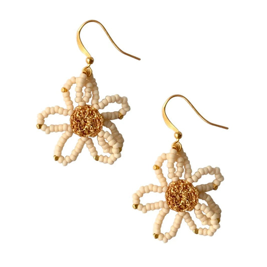 Daisy Earrings - Antique Beige