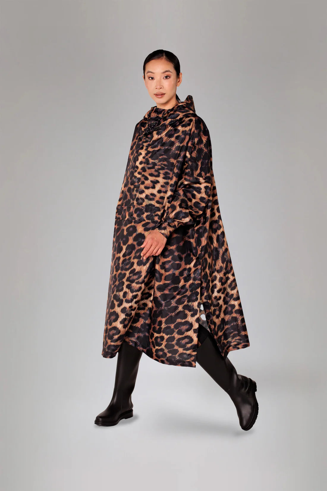 Dark Leopard Adult Poncho