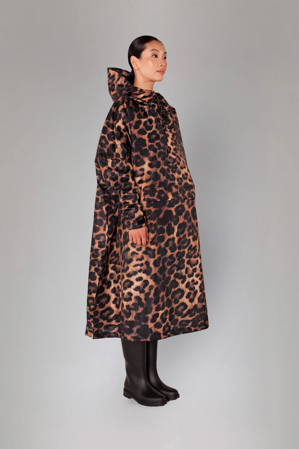 Dark Leopard Adult Poncho