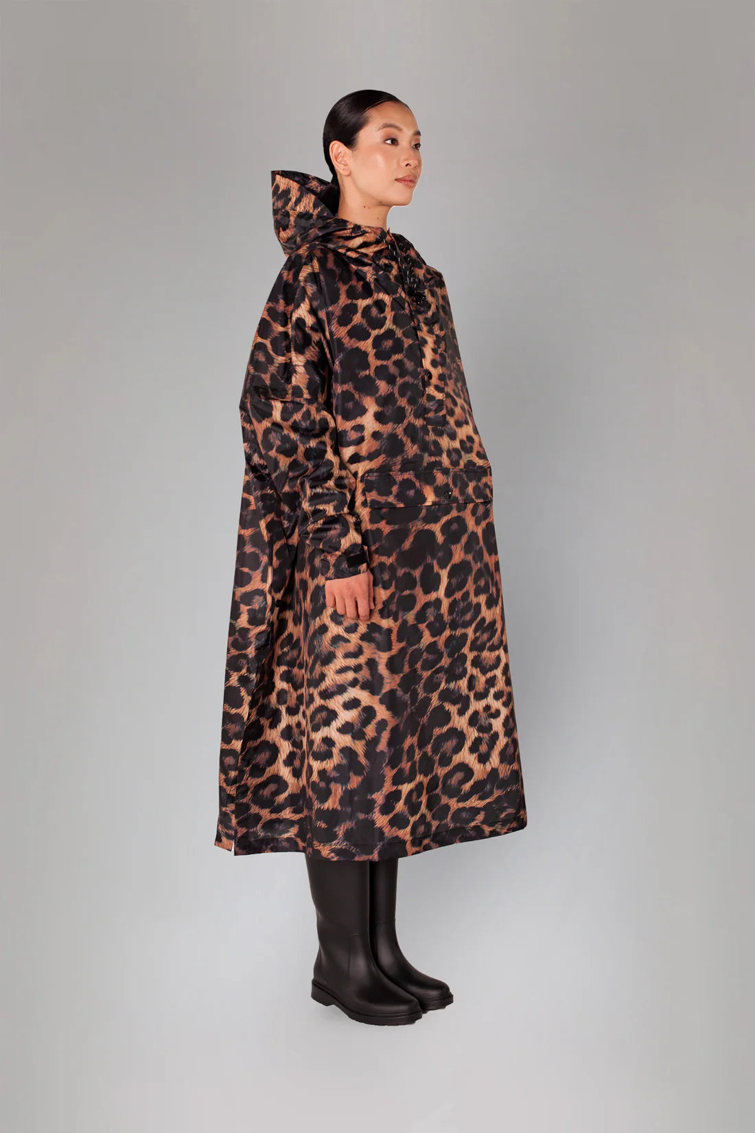 Dark Leopard Adult Poncho