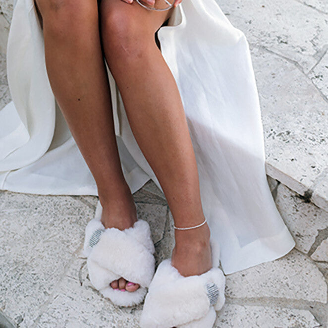 Mayberry Crystal Slippers - Natural