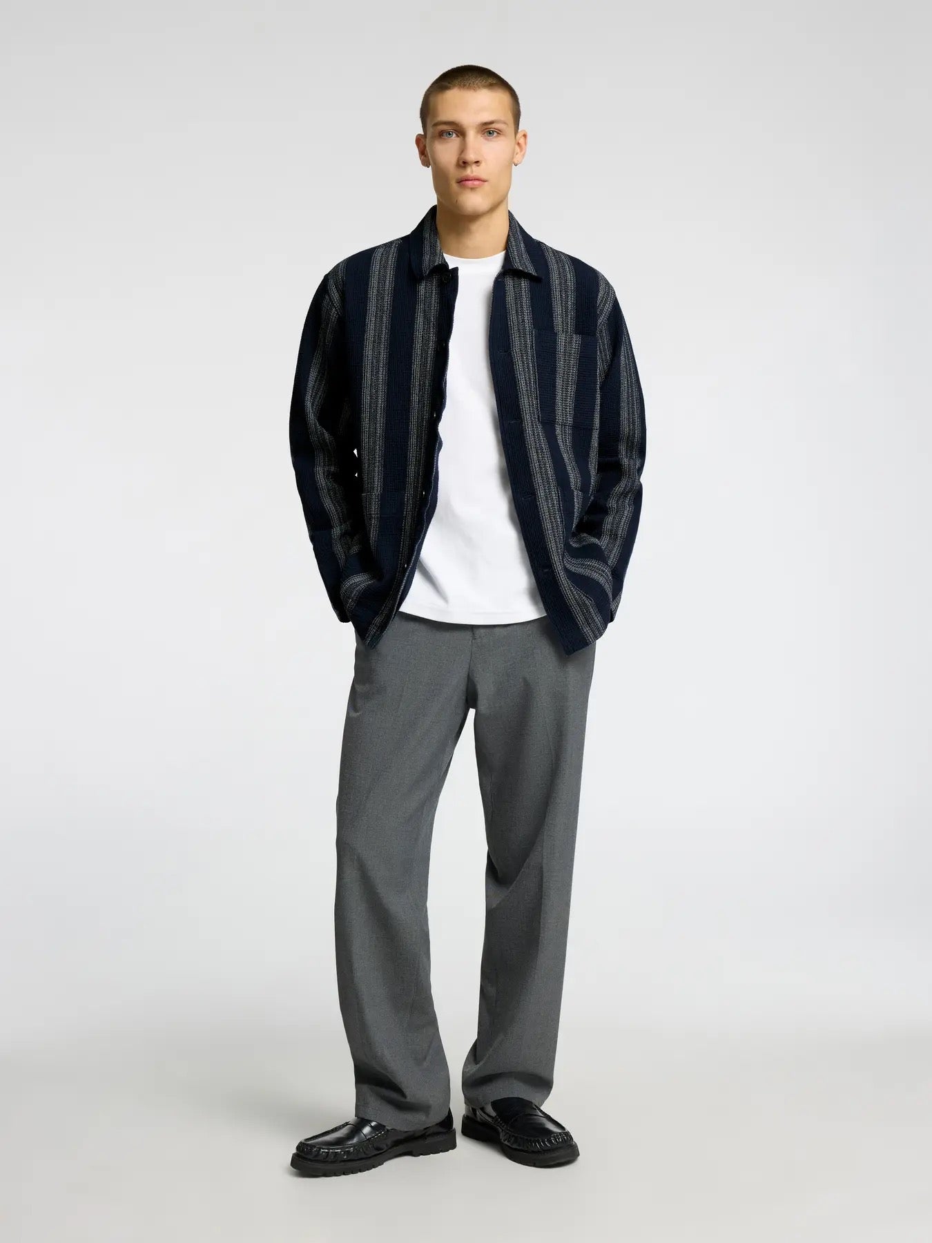 SLHTONY WAFFLE STRIPE OVERSHIRT