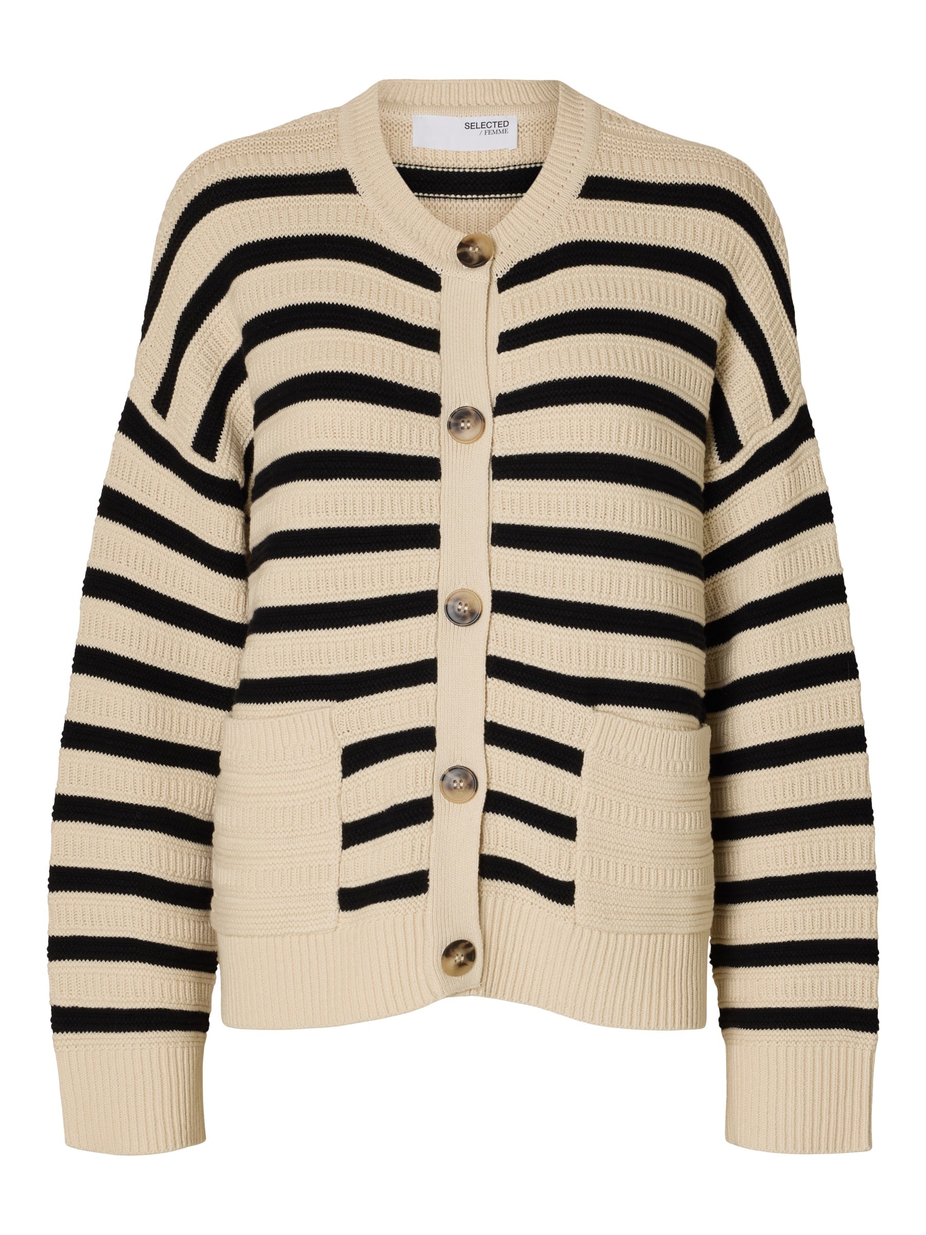 SLFFINA LS KNIT STRIPE CARDIGAN