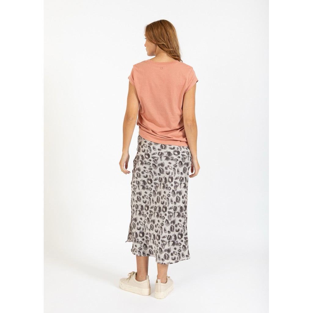 SKYLER MIDI SKIRT - GREY LEO