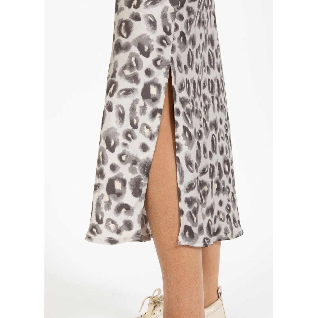 SKYLER MIDI SKIRT - GREY LEO