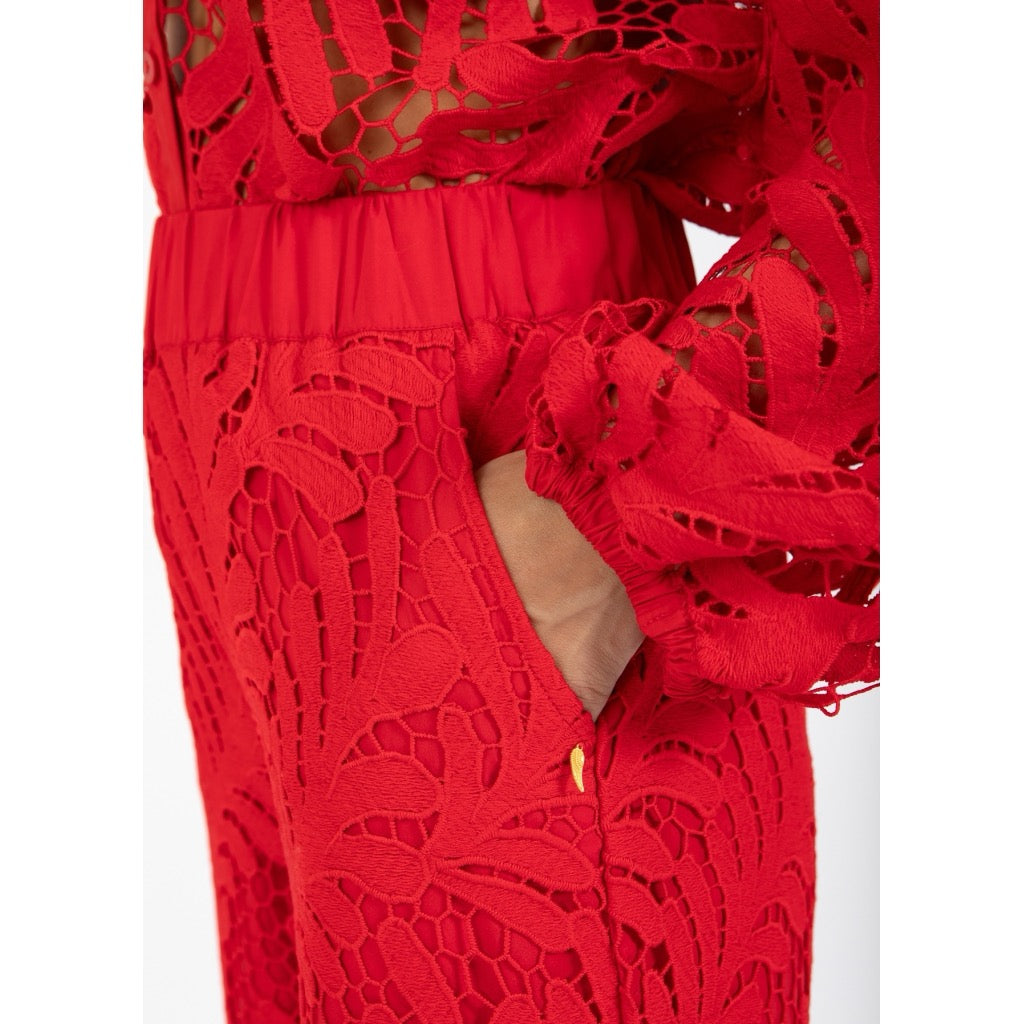 LACE PANTS - SCARLETT RED