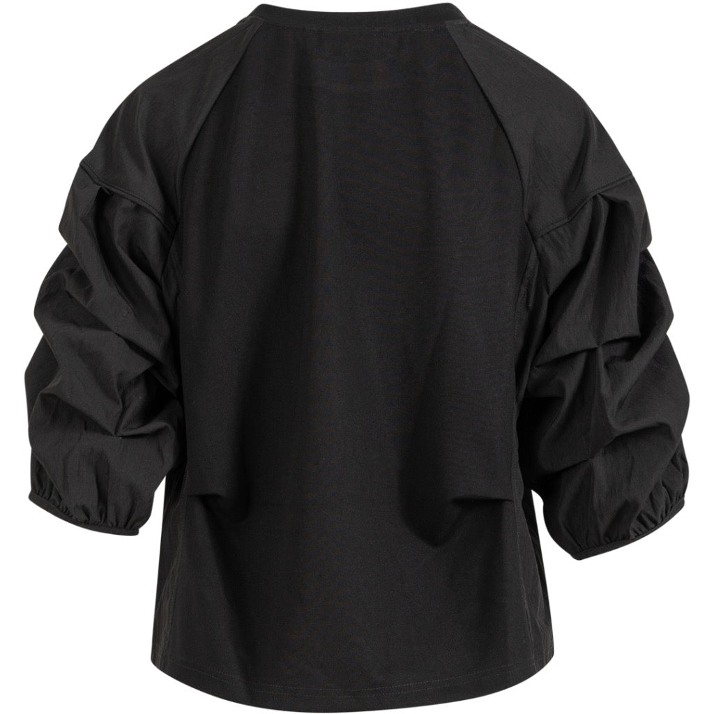 BLOUSE MIX WITH PUFFY SLEEVES