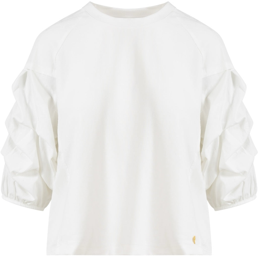 BLOUSE MIX WITH PUFFY SLEEVES