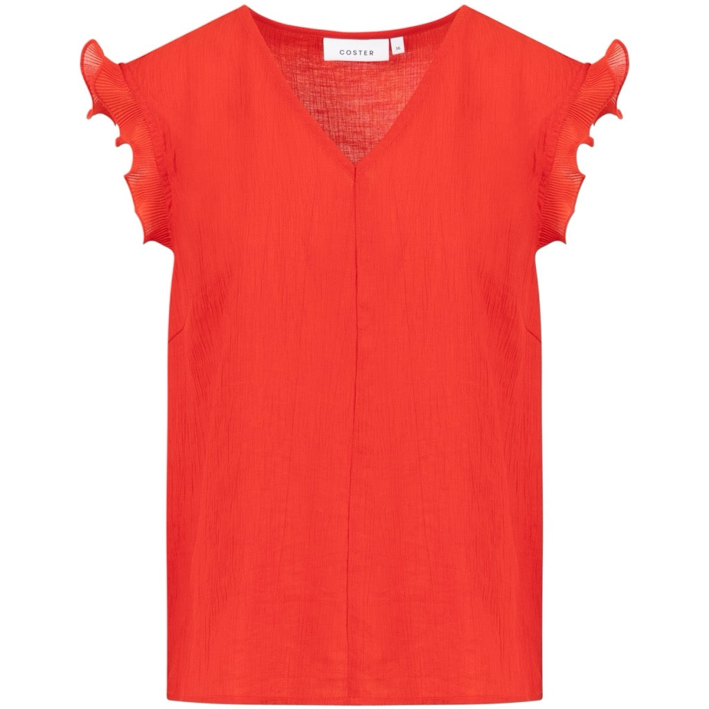 V-NECK TOP WITH RUFFLES