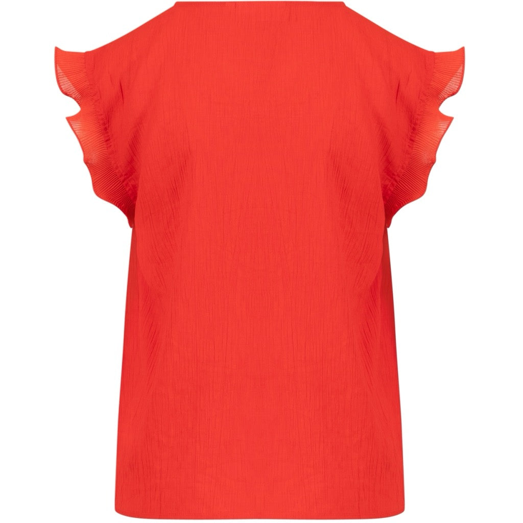 V-NECK TOP WITH RUFFLES