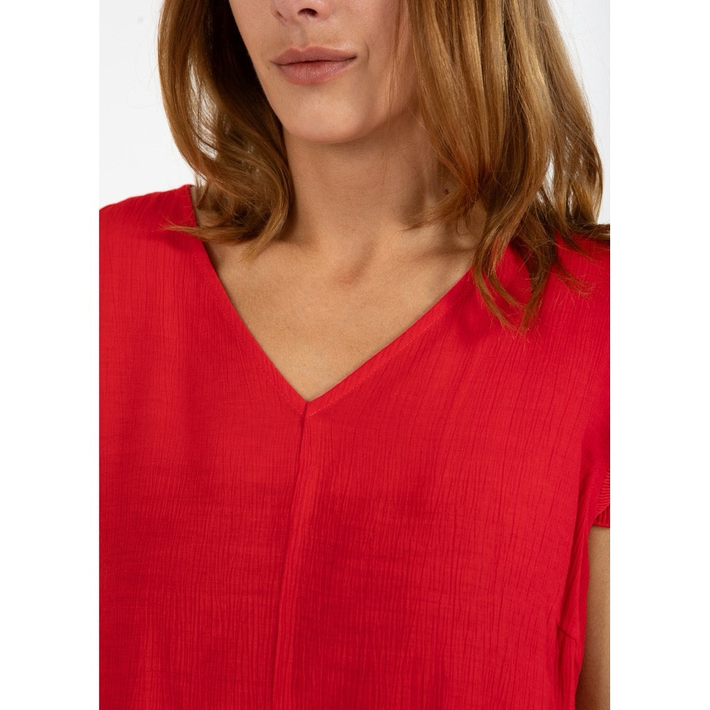 V-NECK TOP WITH RUFFLES